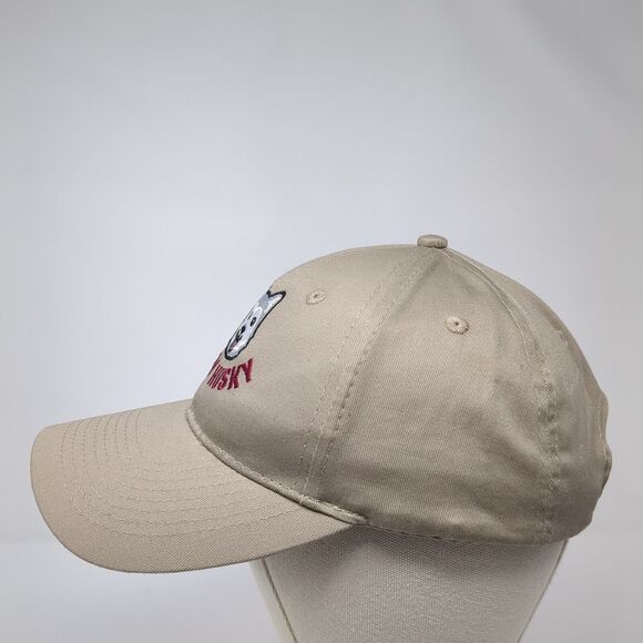 Happy Husky Strapback Hat Tan One Size Embroidered Port & Company - Picture 3 of 9
